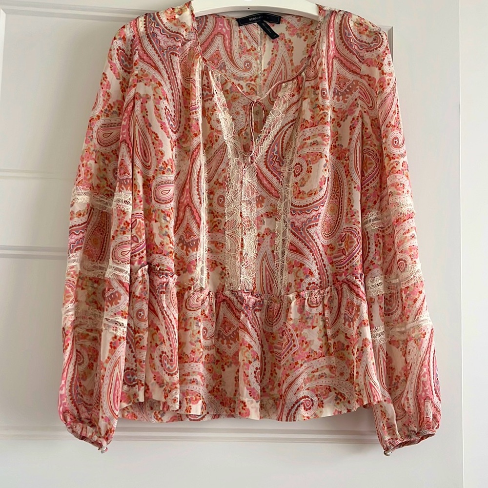 BCBG pink blouse